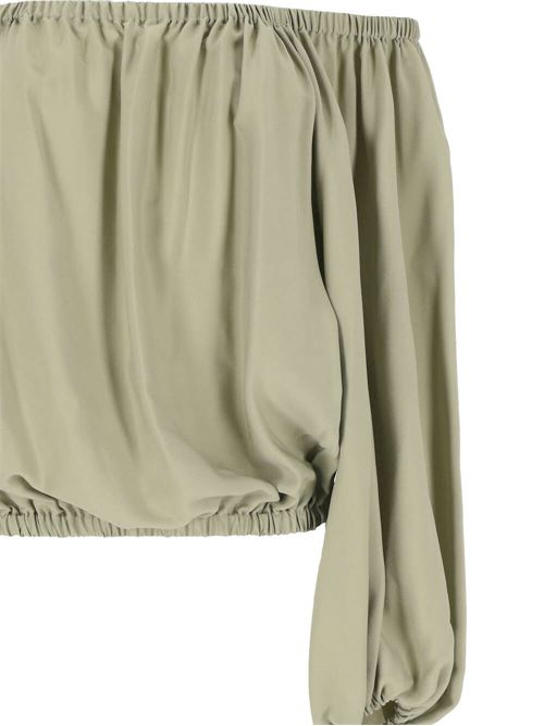 Sage green silk blend top Federica Tosi | FTE24BL1300600